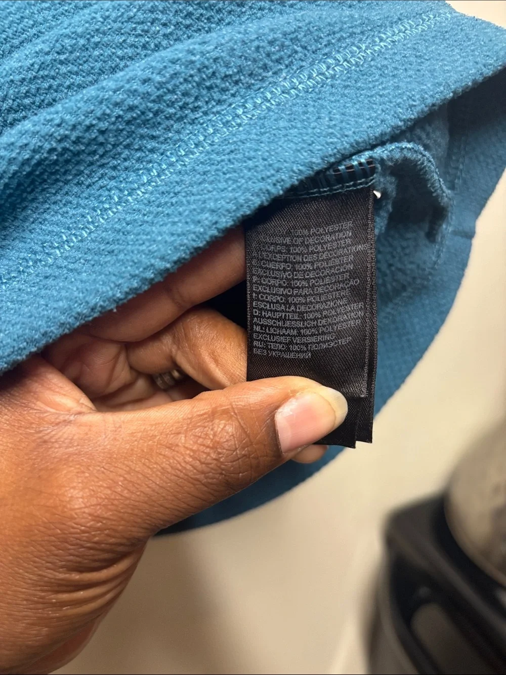 The North Face Men's Teal Quarter-Zip Fleece Pullover small